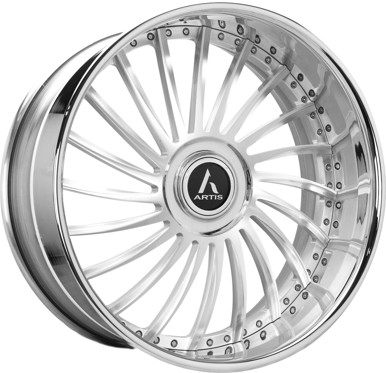 Artis Forged International wheel with Brushed with XL Floater Cap finish