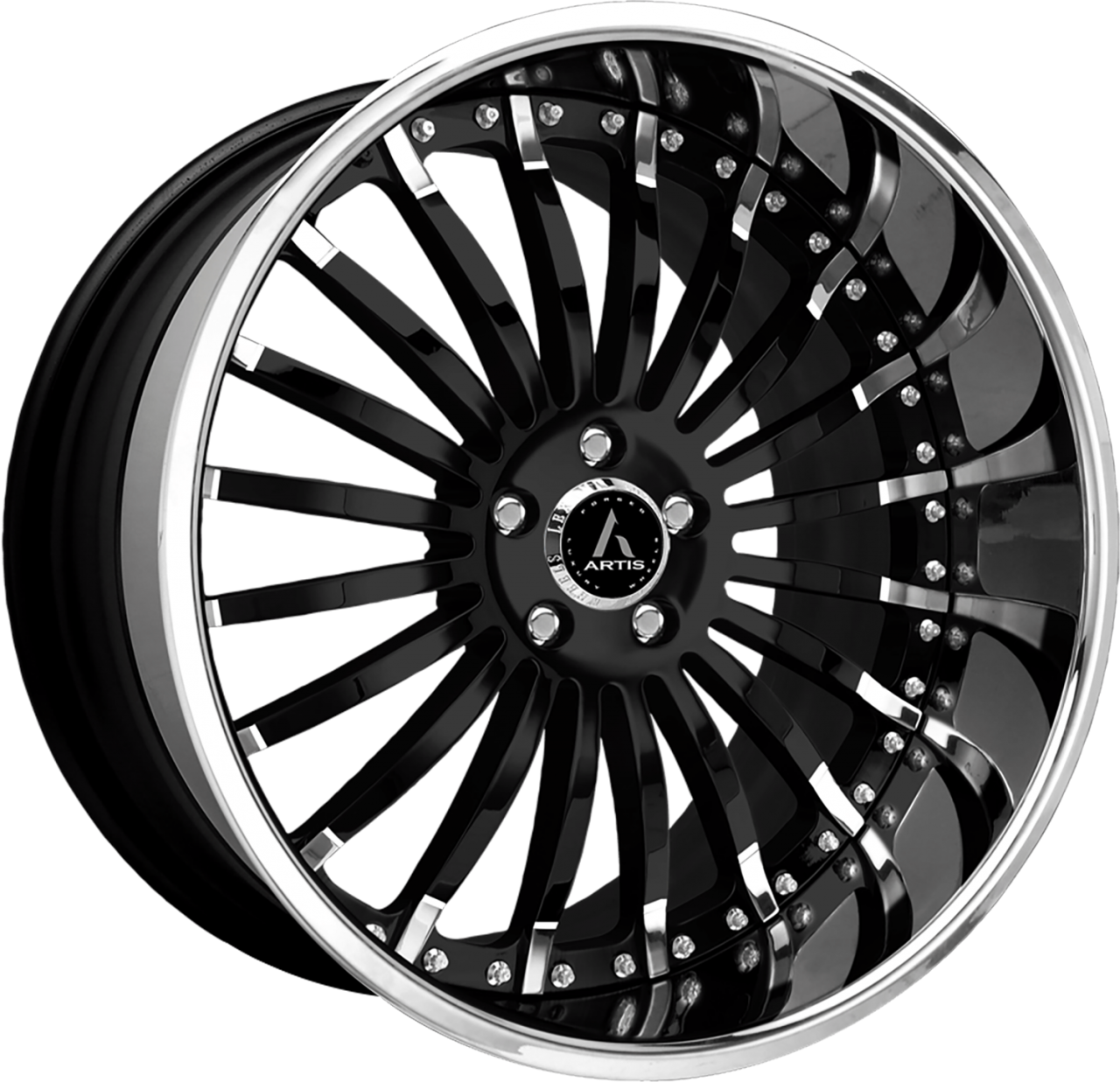 Artis Forged Coronado wheel with Black with Chrome Tips finish