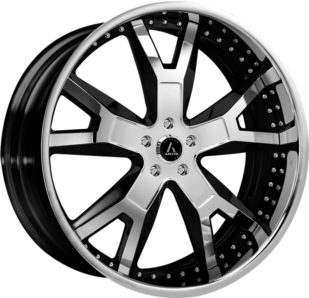Artis Forged Buckle wheel with Custom Chrome and Black finish