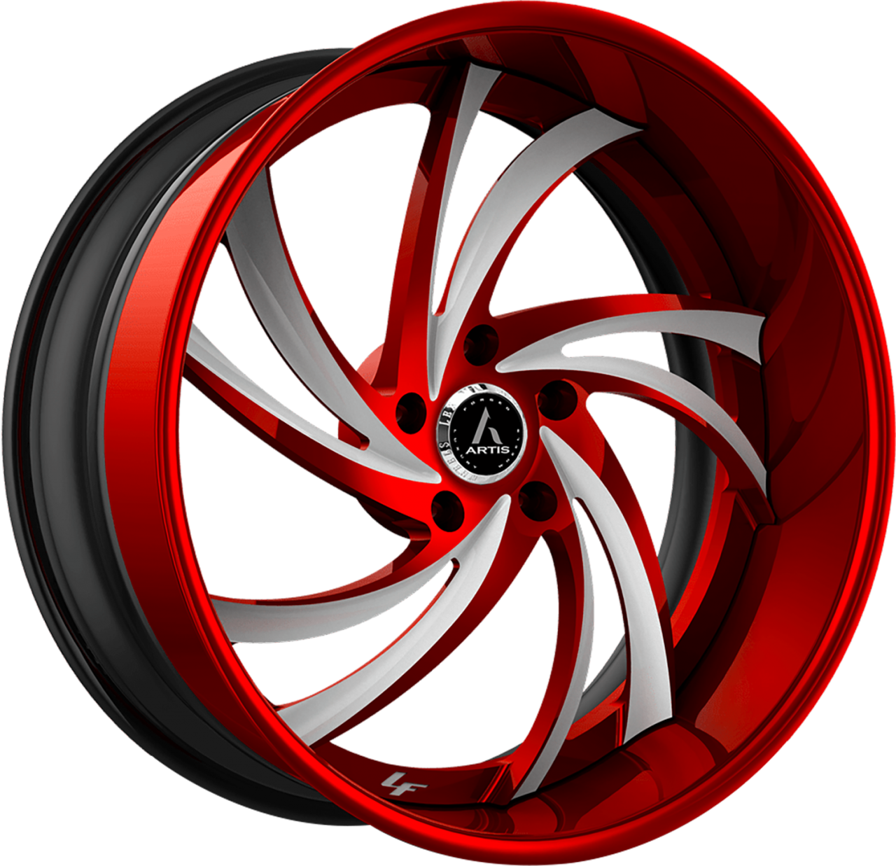 Artis Forged Twister-M wheel with Custom Red and White finish