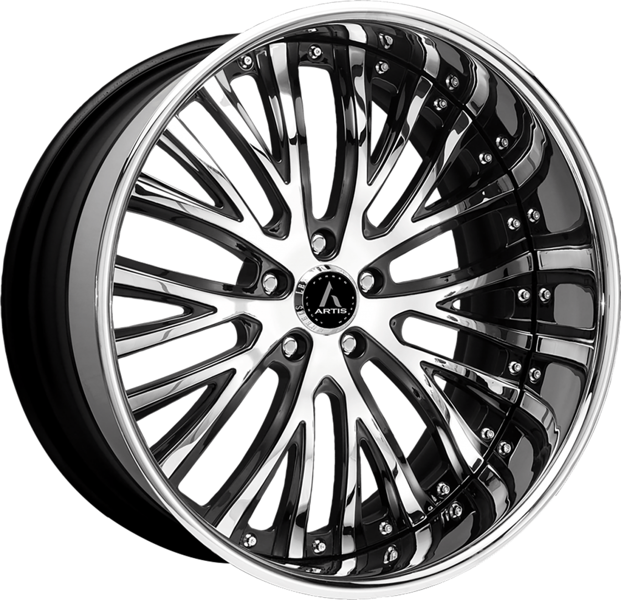 Artis Forged Woodward wheel with Custom Chrome and Black finish