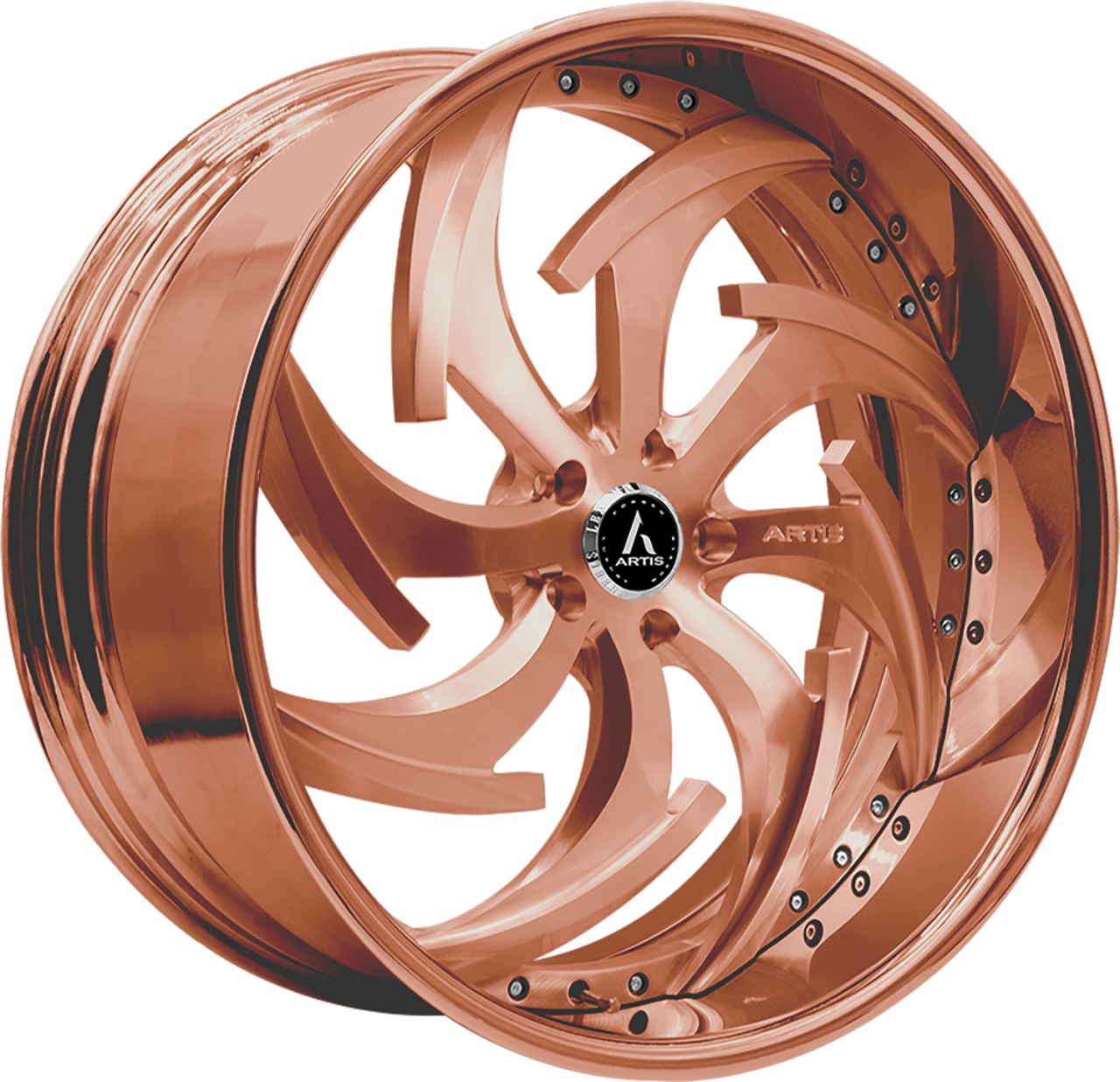 Artis Forged Dagger wheel with Custom Rose Gold finish