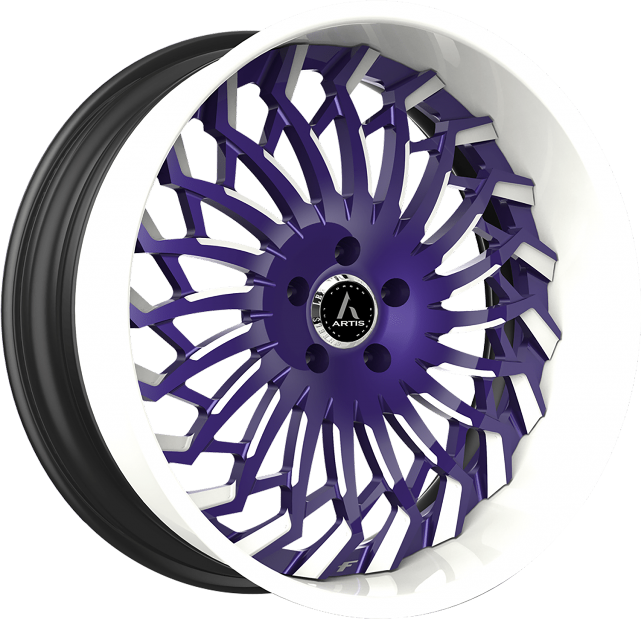 Artis Forged Spartacus wheel with Custom Purple and White finish