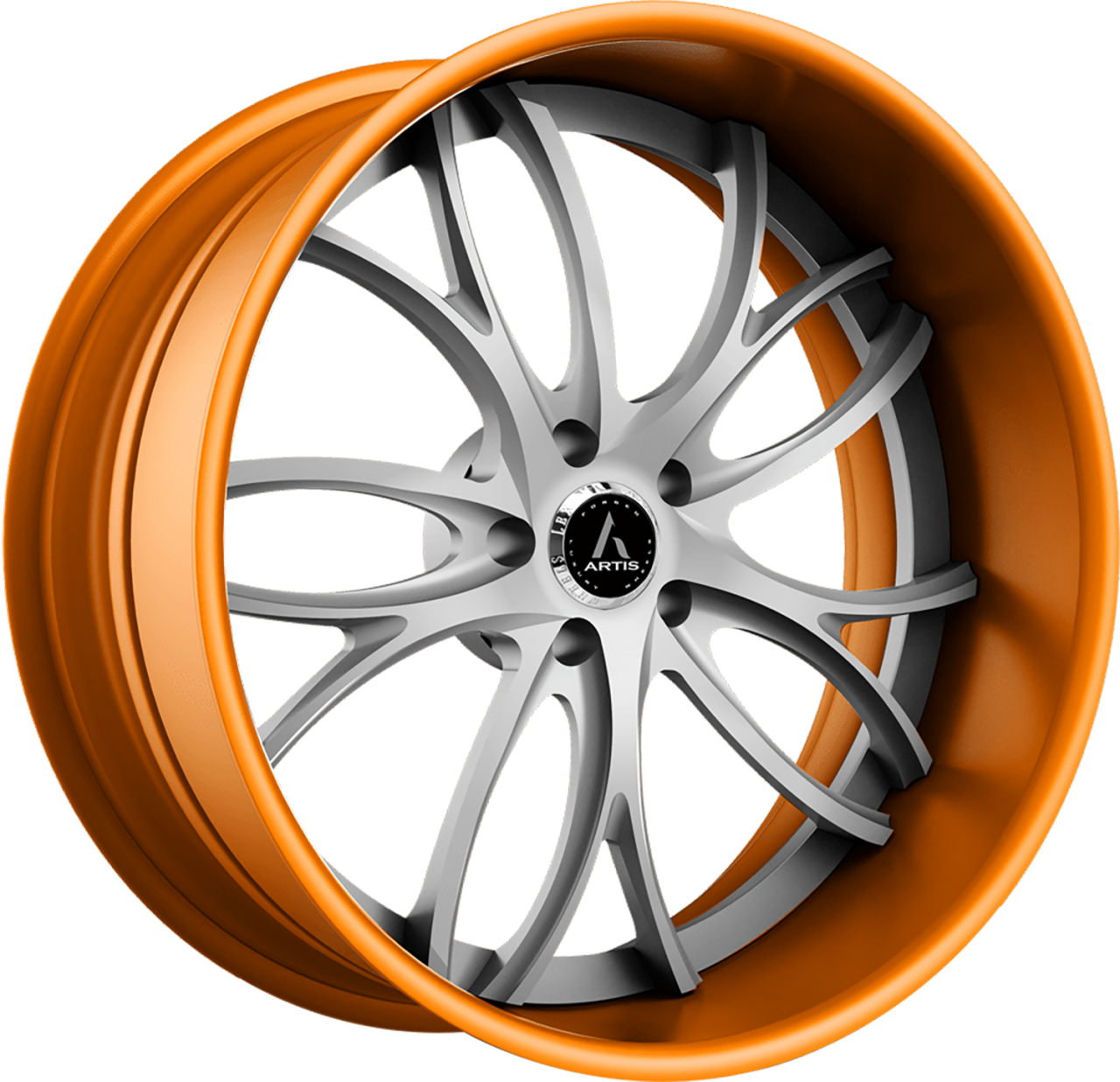 Artis Forged Biscayne wheel with Custom Silver and Orange finish