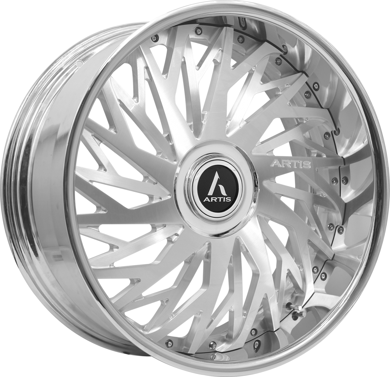 Artis Forged Northtown wheel with Brushed with XL Floater Cap finish