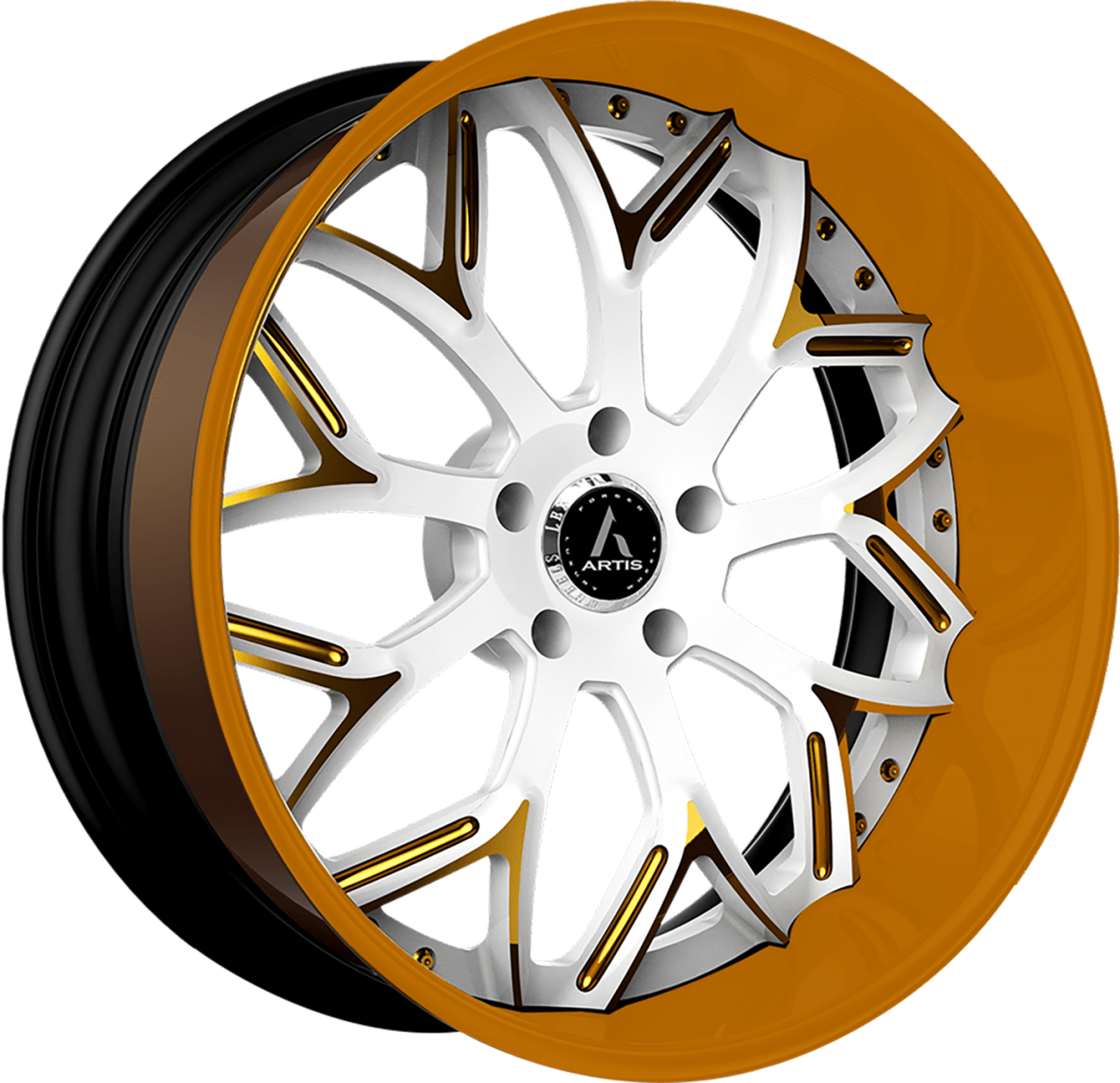 Artis Forged Radon wheel with Custom Bronze and White finish