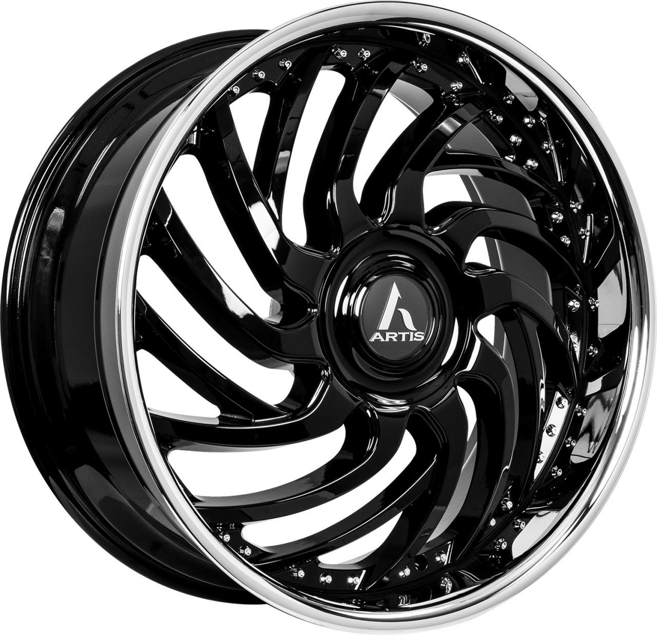Artis Forged NEW Vantage-XL wheel with FBS - Gloss Black w/ SS Lip finish