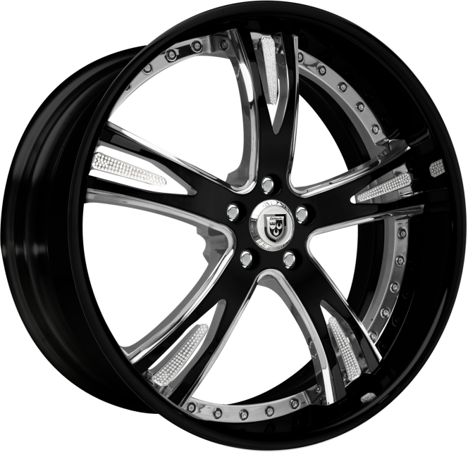 LF-706 – Custom – Chrome and Black finish, with optional crystal inserts. (2)