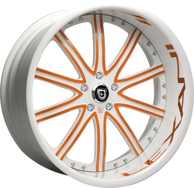LF-709 – Custom orange and white finish