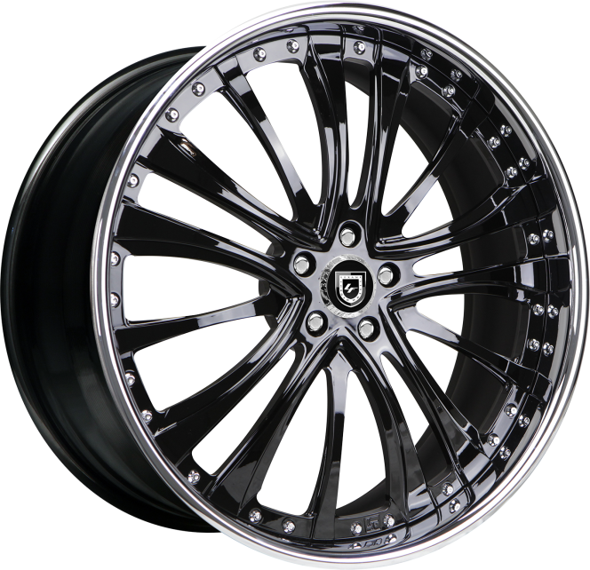 LF-718 – Gloss Black with Chrome Lip