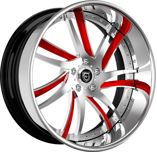 LF-736 – Custom – Chrome and Red finish