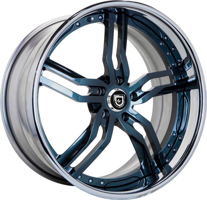 LF-737 – Custom – Turquoise Center with Chrome Lip