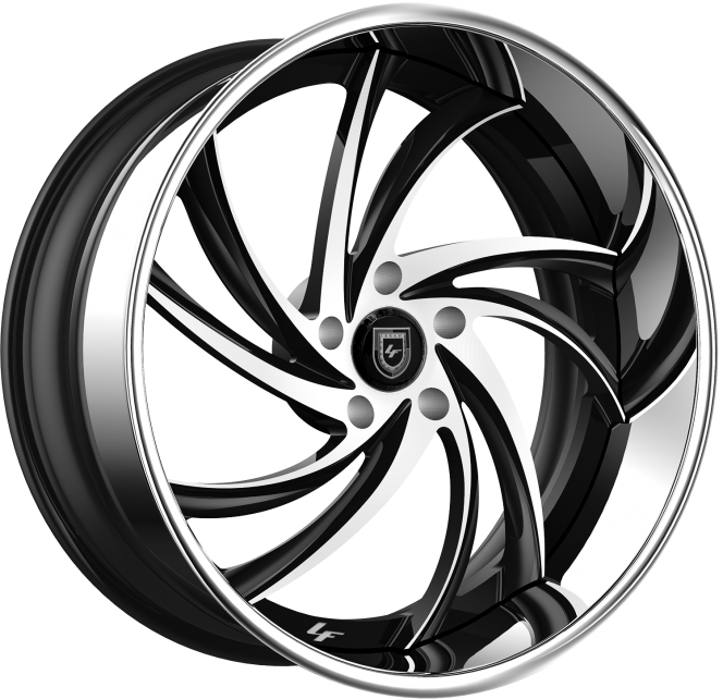 LF-744 – MACHINE FACEBLACK ACCENTS WITH STAINLESS STEEL CHROME LIP