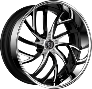 LF-745 - BrushedGloss Black with Chrome Lip