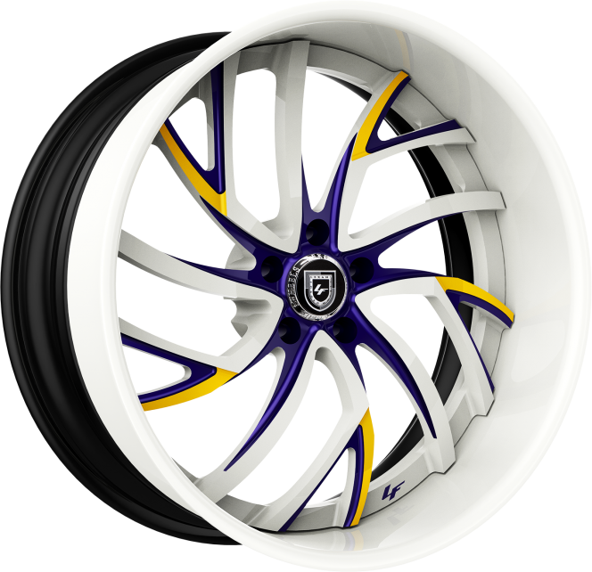 LF-745 – Custom – White, Purple, and Yellow finish