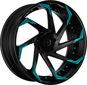 LZ-117 - Custom - Black and Teal Finish