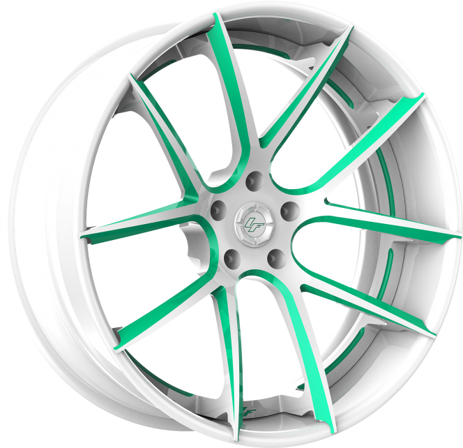 LZ-118 – Custom – White and Teal Finish