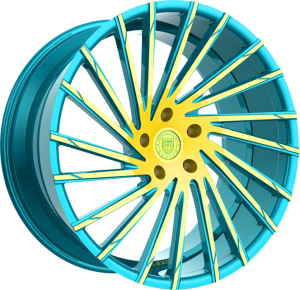 Custom Blue & Yellow Finish