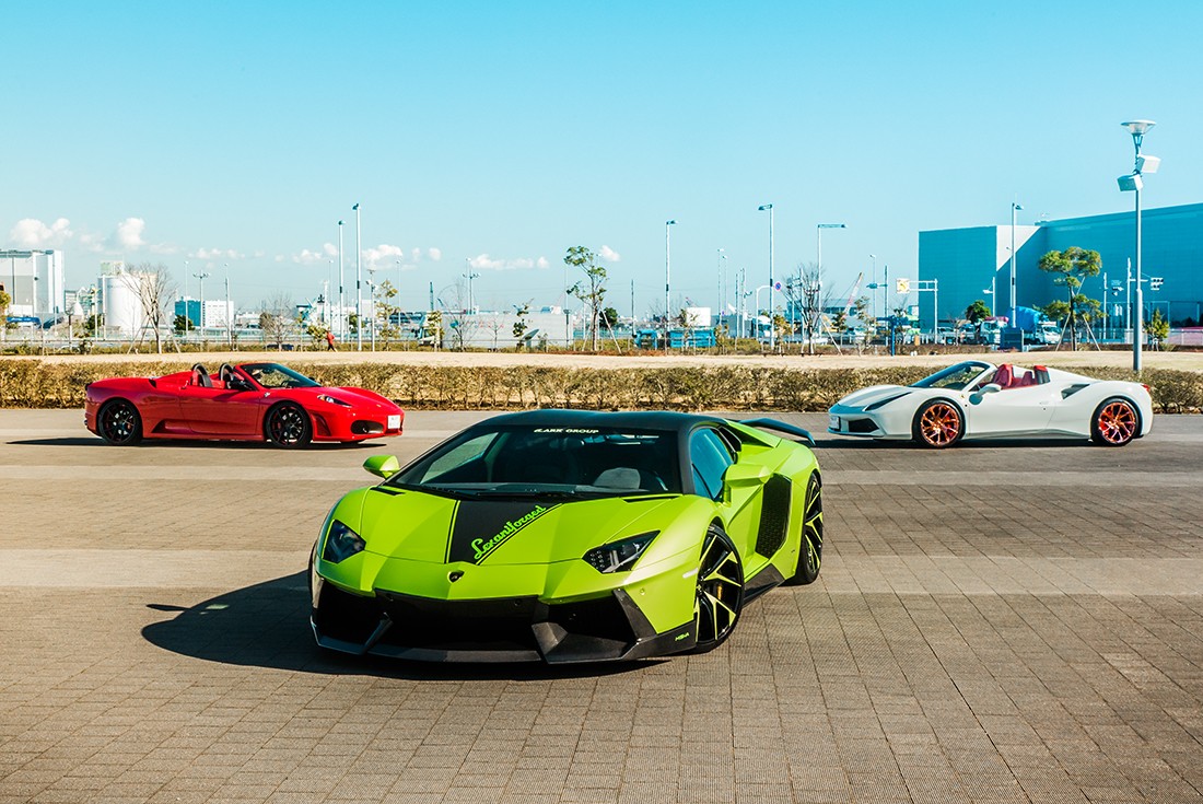 Ferrari 488%2C F430%2C and Lambo Aventador